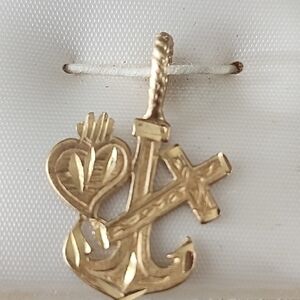 NWT 14KT GOLD FAITH HOPE CHARITY CHARM